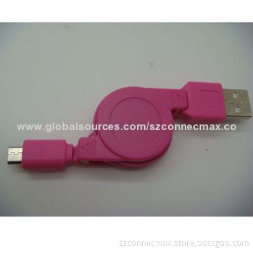 High Quality USB2.0 AM to Micro B Retractable Cable